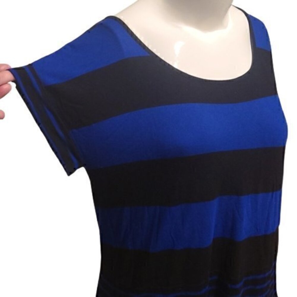 Blue and Black Striped Blouse